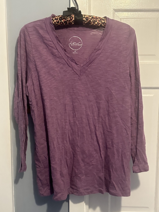 INC International Concepts Tops - INC International Concepts Lavender V-Neck Long Sleeve Top